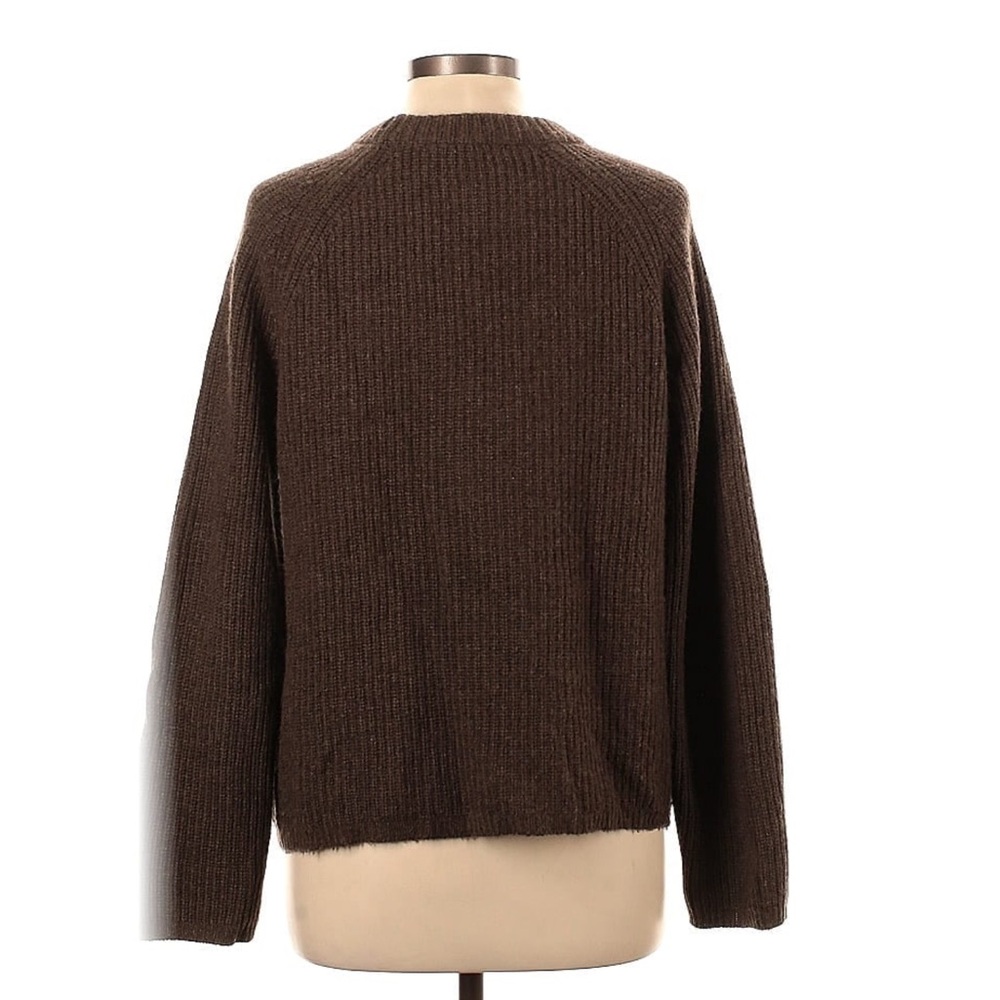 Quince Mongolian Cashmere Fisherman Crew neck Sweater Brown - Picture 3 of 7